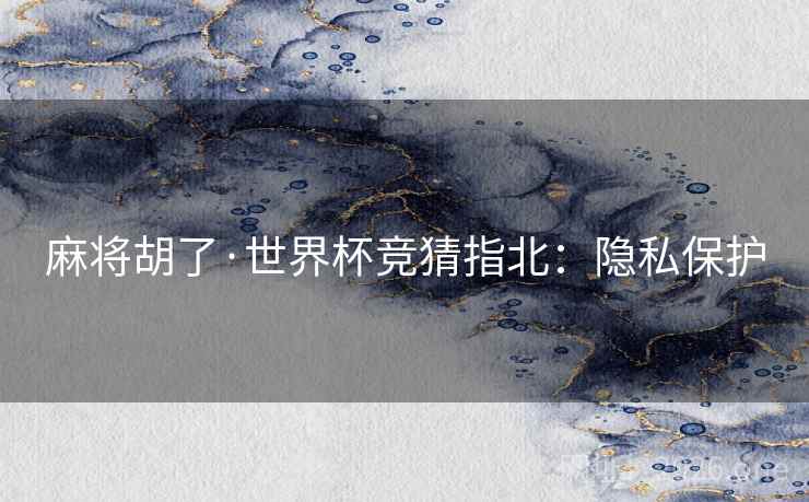 麻将胡了·世界杯竞猜指北:隐私保护 麻将胡了·世界杯竞猜指北:隐私保护